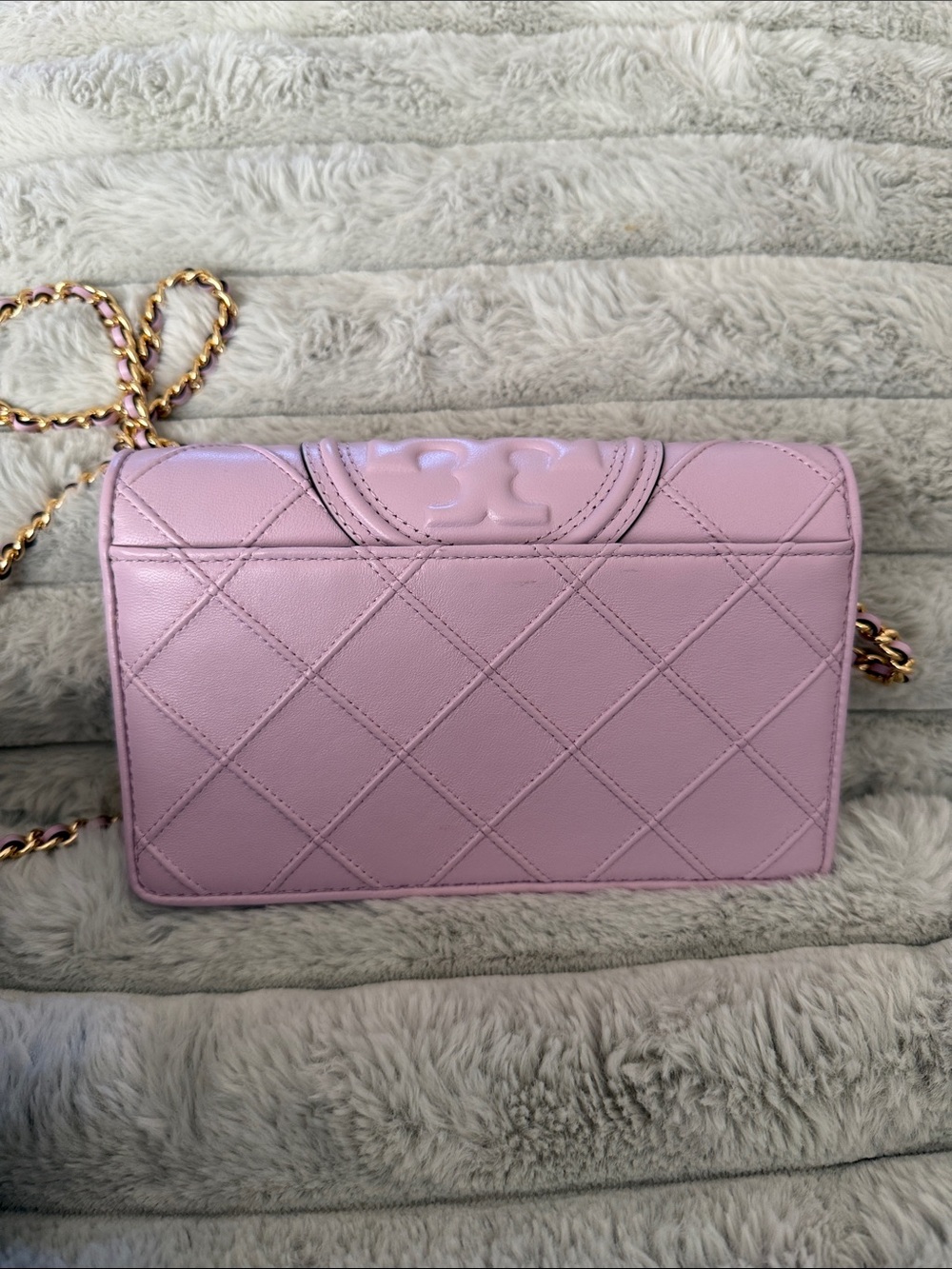 Tory Burch Quilted Lavender Chain Strap Shoulder Bag - Picture 2 of 4
